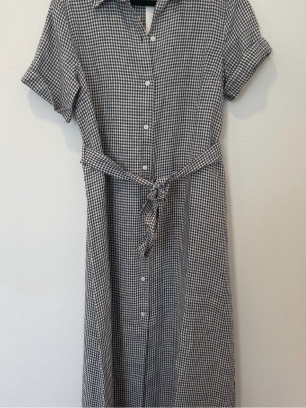 Wilfred Black and White Gingham Button-Front Maxi Dress